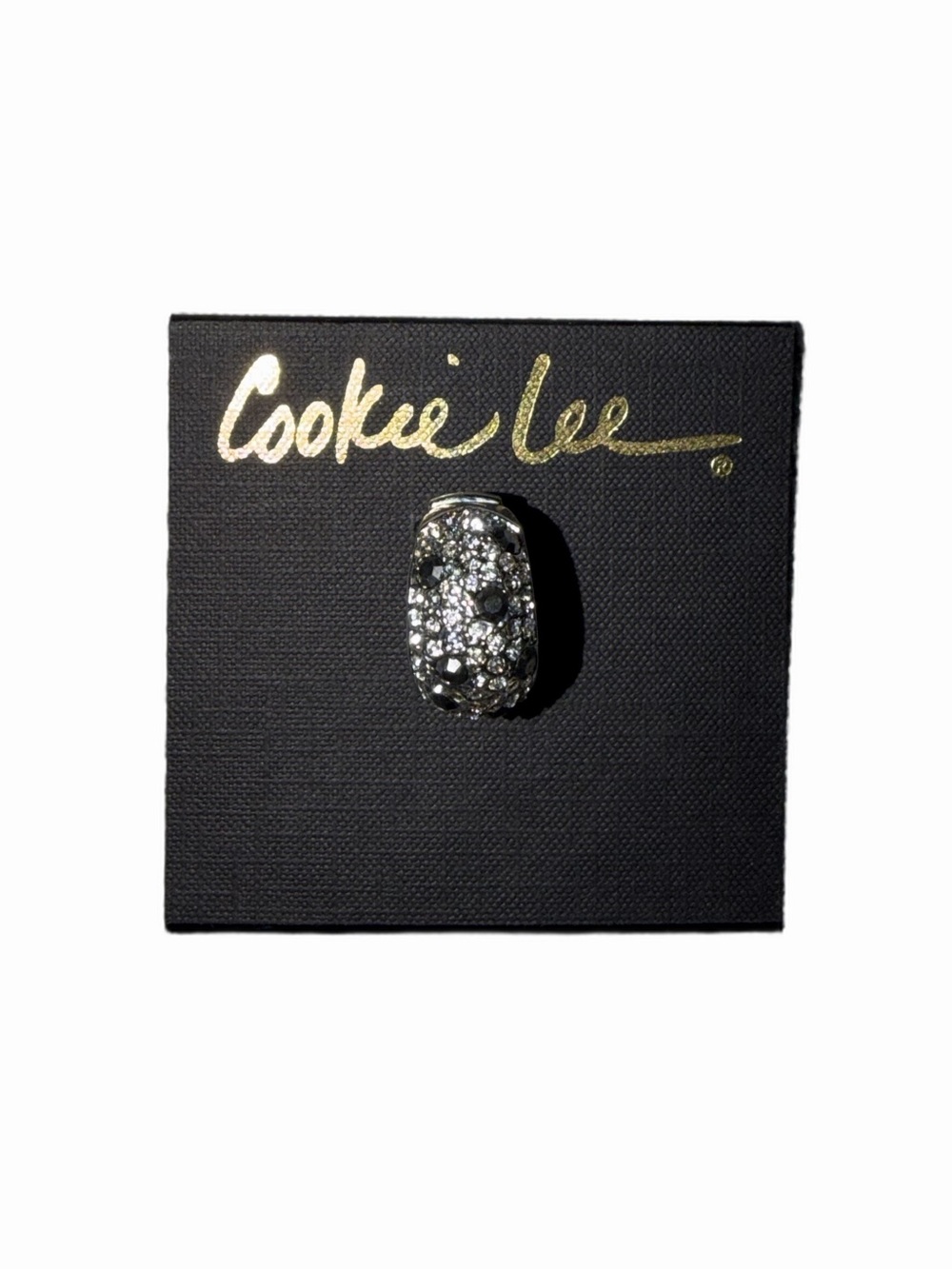 Cookie Lee Silver Tone Crystal Stretch Ring | Rhinestone Statement Ring